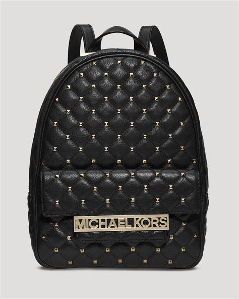 michael kors kim studded medium backpack|Michael Kors large leather backpack.